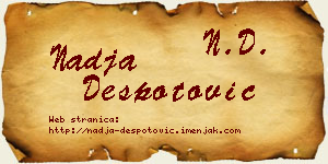 Nadja Despotović vizit kartica